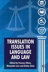 Translation Issues in Language and Law_cover