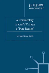 A Commentary to Kant's 'Critique of Pure Reason'_cover