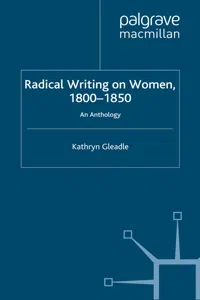 Radical Writing on Women, 1800–1850_cover