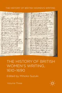 The History of British Women's Writing, 1610-1690_cover