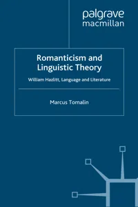 Romanticism and Linguistic Theory_cover