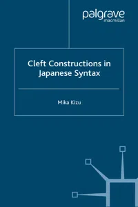 Cleft Constructions in Japanese Syntax_cover