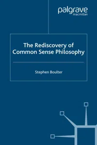 The Rediscovery of Common Sense Philosophy_cover