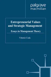 Entrepreneurial Values and Strategic Management_cover