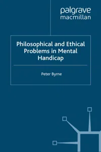 Philosophical and Ethical Problems in Mental Handicap_cover