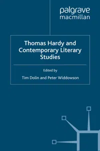 Thomas Hardy and Contemporary Literary Studies_cover