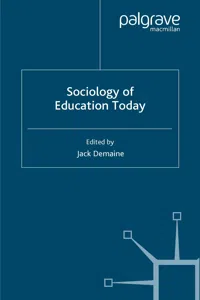 Sociology of Education Today_cover