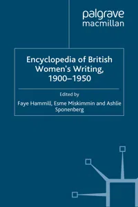 Encyclopedia of British Women's Writing 1900–1950_cover