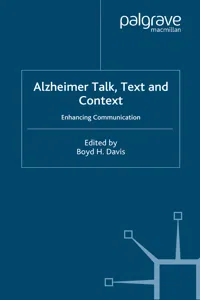 Alzheimer Talk, Text and Context_cover