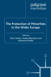 The Protection of Minorities in the Wider Europe_cover