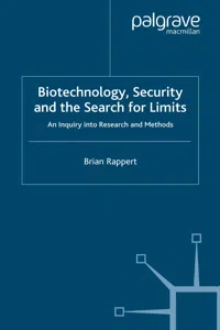 Biotechnology, Security and the Search for Limits_cover