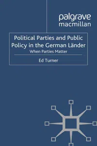 Political Parties and Public Policy in the German Länder_cover