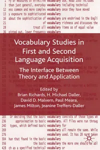 Vocabulary Studies in First and Second Language Acquisition_cover