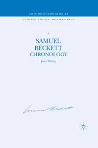 A Samuel Beckett Chronology_cover