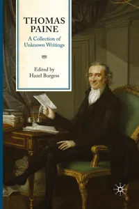 Thomas Paine: A Collection of Unknown Writings_cover