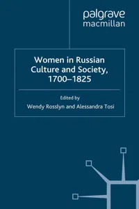 Women in Russian Culture and Society, 1700-1825_cover