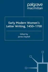 Early Modern Women's Letter Writing, 1450-1700_cover