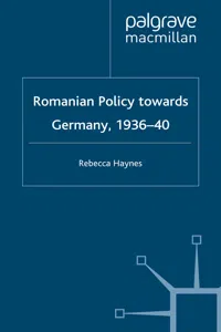 Romanian Policy Towards Germany, 1936-40_cover