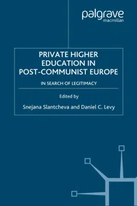 Private Higher Education in Post-Communist Europe_cover