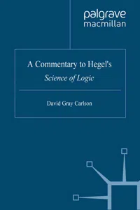 A Commentary to Hegel's Science of Logic_cover