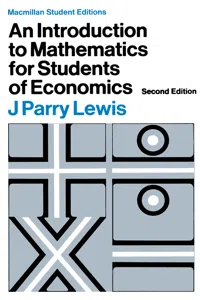Introduction to Mathematics for Students of Economics_cover