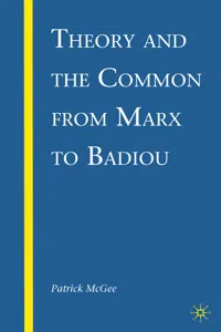 Theory and the Common from Marx to Badiou_cover