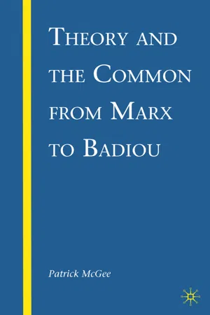 Theory and the Common from Marx to Badiou