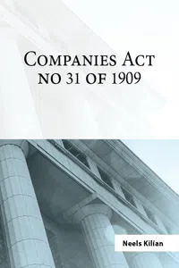Companies Act No 31 of 1909_cover