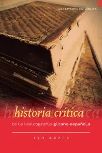 Historia crítica de la lexicografía gitano-española_cover