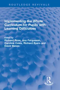 Implementing the Whole Curriculum for Pupils with Learning Difficulties_cover