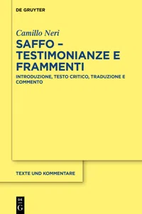 Saffo - testimonianze e frammenti_cover