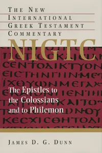 The Epistles to the Colossians and to Philemon_cover