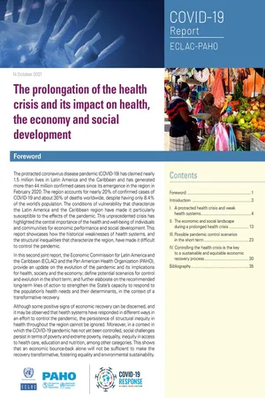 The Prolongation of the Health Crisis and Its Impact on Health, The Economy and Social Development