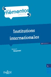 Institutions internationales. 21e éd._cover