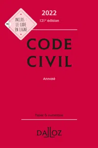 Code civil 2022, annoté. 121e éd._cover