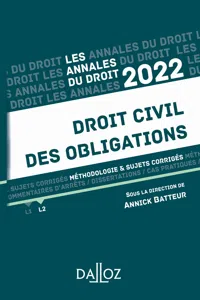 Annales Droit civil des obligations 2022 epub 3 - Méthodologie & sujets corrigés_cover