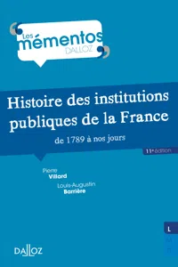 Histoire des institutions publiques de la France de 1789 à nos jours. 11e éd._cover