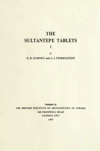 The Sultantepe Tablets I_cover