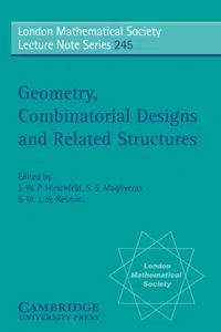 Geometry, Combinatorial Designs and Related Structures_cover