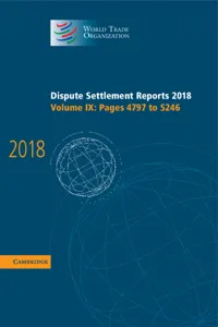 Dispute Settlement Reports 2018: Volume 9, Pages 4797 to 5246_cover