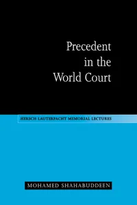 Precedent in the World Court_cover