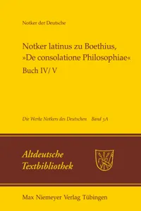 Notker latinus zu Boethius, »De consolatione Philosophiae«_cover