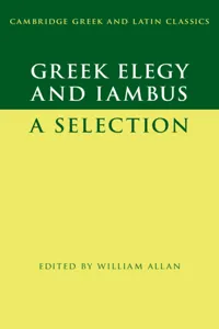 Greek Elegy and Iambus_cover