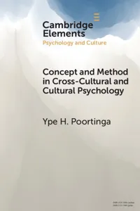 Concept and Method in Cross-Cultural and Cultural Psychology_cover