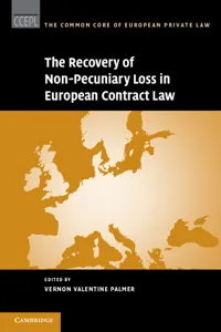 The Recovery of Non-Pecuniary Loss in European Contract Law_cover