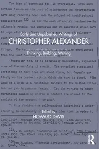 Early and Unpublished Writings of Christopher Alexander_cover