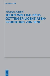 Julius Wellhausens Göttinger Licentiaten-Promotion von 1870_cover