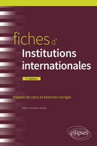 Fiches d'Institutions internationales - 5e édition_cover