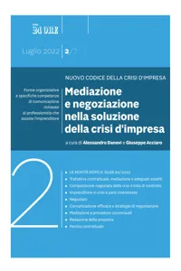 Nuovo Codice della crisi d'impresa. Mediazione e negoziazione nella soluzione della crisi d'impresa_cover