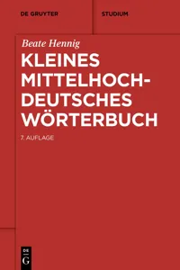 Kleines mittelhochdeutsches Wörterbuch_cover